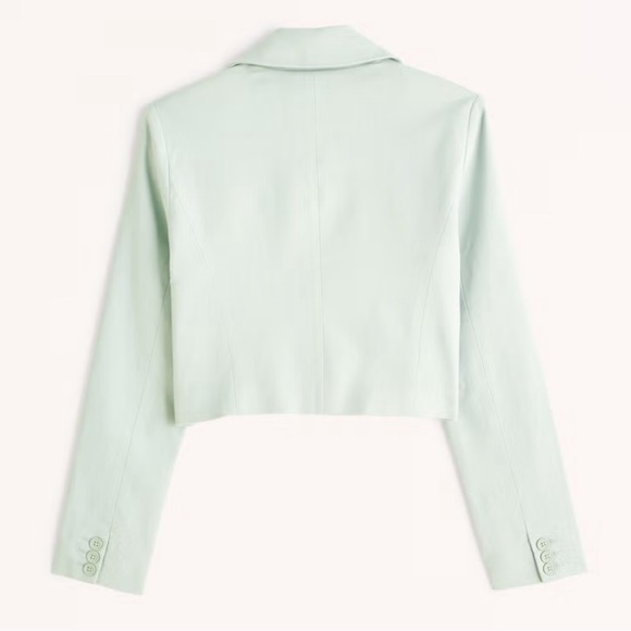 Cropped Linen-Blend Blazer - Medium - Picture 3 of 5